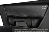 BLACK STITCH 2X FRONT DOOR CARD TRIM SKIN COVER FITS LAND ROVER DISCOVERY 96-04