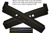 YELLOW STITCH 2X B PILLAR LEATHER SKIN COVERS FITS BMW 3 SERIES E36 COUPE 91-98