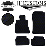 BLUE DIAMOND STITCH VINYL 4X TAILORED FLOOR MAT CARPETS FOR BMW G30 G31 17-21