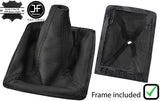 BLACK STITCH LEATHER GEAR GAITER WITH PLASTIC FRAME FITS JAGUAR XE 2015-2018