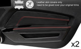 RED STITCH 2X DOOR CARD TRIM & DOOR ARMREST COVERS FOR MUSTANG 10-14 STYLE 2