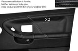 WHITE STITCH 2X FRONT DOOR CARD LEATHER COVERS FITS BMW E36 SALOON SEDAN 91-98
