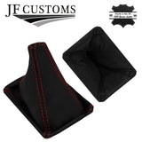 RED STITCH LEATHER GEAR HANDBRAKE + METAL FRAMES FITS NISSAN LAUREL C34 93-97