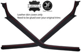 RED STITCH 2X PILLAR TRIM REAL LEATHER COVERS FITS RENAULT 5 GT TURBO CUSTOM NEW