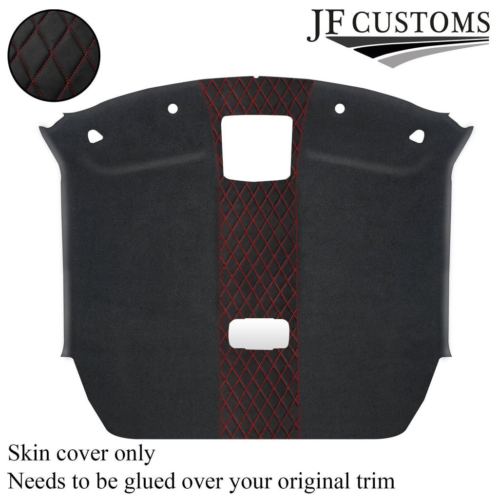 RED STITCH DIAMOND D GREY LUXE SUEDE HEADLINER COVER FOR NISSAN SKYLINE R35