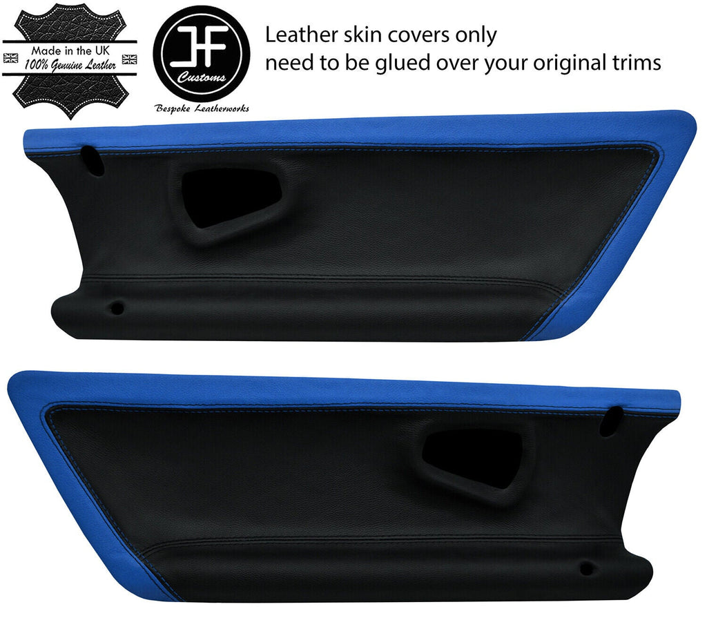 BLACK BLUE 2X DOOR CARD TRIM LEATHER COVERS FITS SMART ROADSTER 452 03-05 JF1
