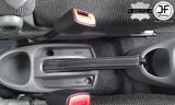 WHITE STITCHING FOR TOYOTA AYGO CITROEN C1 PEUGEOT 107 HANDBRAKE GAITER LEATHER