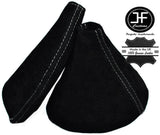 WHITE DOUBLE STITCH FOR MAZDA MX5 MK3 NC 2005-2012 SUEDE GEAR HANDBRAKE GAITER