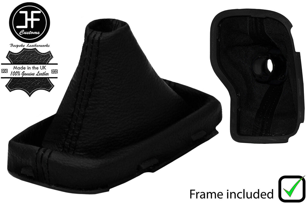 BLACK STITCH LEATHER AUTOMATIC GEAR GAITER+PLASTIC FRAME FOR JEEP COMPASS 17-20