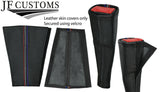 RED WHITE BLUE TRI STITCH 2X SEAT BELT LONG COVERS FITS FORD MUSTANG 15-20
