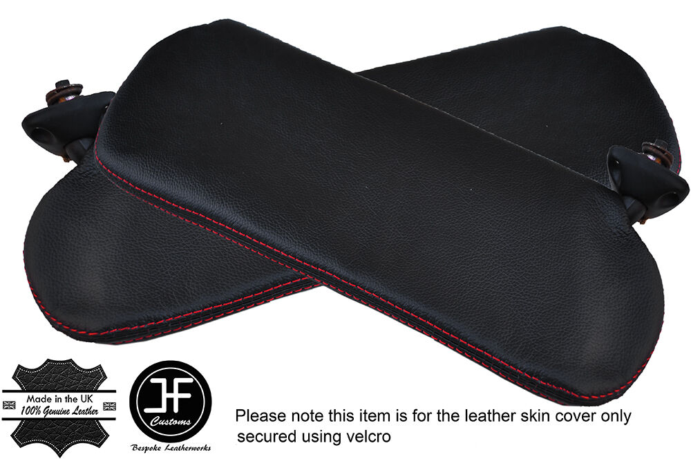 RED STITCH 2X SUN VISORS LEATHER COVERS FITS CAMARO FIREBIRD 1982-1993