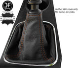 BROWN  STITCH TOP GRAIN LEATHER MANUAL GEAR GAITER FITS TOYOTA AVENSIS T27 09-15