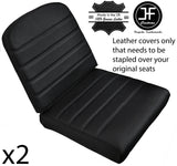 BLACK STITCH 2X REAR SEAT LEATHER COVERS FITS DEFENDER 90 110 83-06 STYLE 3