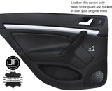BLACK STITCH 2X REAR DOOR CARD TRIM LEATHER COVERS FOR SKODA OCTAVIA MK2 04-13