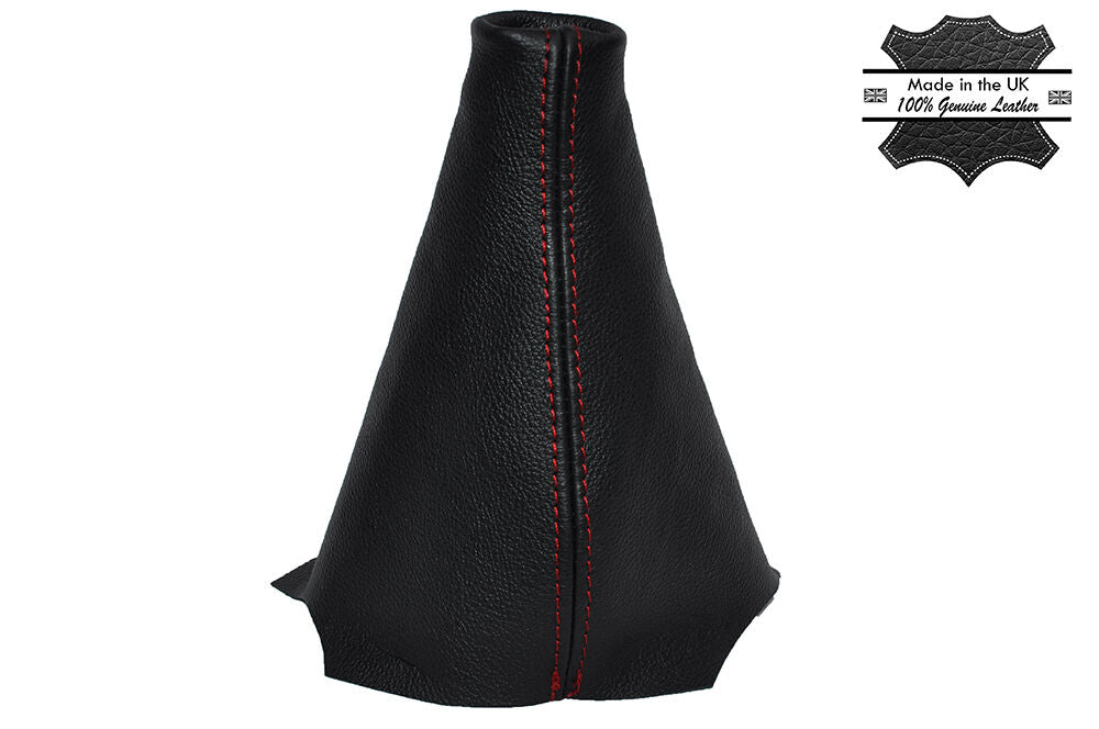 RED STITCHING MANUAL LEATHER SKIN GEAR GAITER FITS PEUGEOT PARTNER 2008-2014