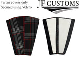 RED STITCH RED TARTAN 2X SEAT BELT TALL COVERS FOR VW T6 TRANSPORTER CUSTOM NEW