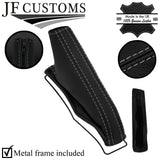 GREY STITCH LEATHER HANDBRAKE + METAL FRAME FITS TOYOTA LANDCRUISER J120 02-09