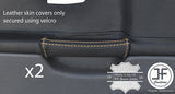 BEGE STITCH 2X REAR DOOR HANDLE LEATHER COVERS FITS BMW E36 SALOON TOURING