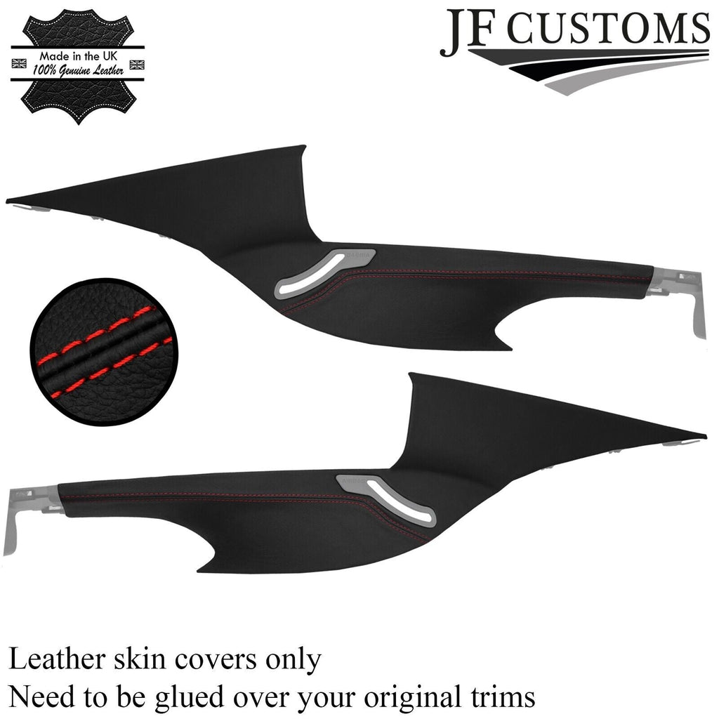 FITS CHEVROLET CAMARO 16-20 RED STITCH LEATHER 2X C PILLAR COVERS CUSTOM NEW