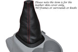 RED STITCHING LEATHER SKIN GEAR GAITER FITS HYUNDAI TRAJET 2000-2008 CUSTOM NEW