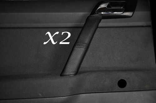 BLACK STITCHING 2X REAR DOOR HANDLE SKIN COVERS FITS VW POLO 9N/9N2 2002-2009