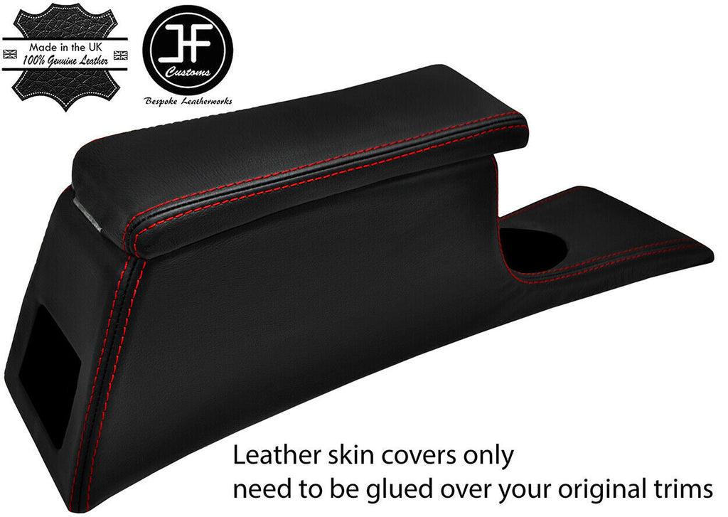 RED STITCH CONSOLE & ARMREST LID LEATHER COVER FOR RELIANT SCIMITAR SE4 COUPE