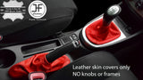 RED TOP GRAIN REAL LEATHER GEAR & HANDBRAKE GAITER FITS ALFA ROMEO 147 01-10
