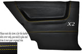 YELLOW STITCH 2X REAR DOOR CARD SKIN COVERS FITS VW GOLF MK2 JETTA 83-92 3DR