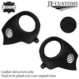 BLACK STITCH 2X AIR VENT LEATHER COVERS FITS BMW MINI COOPER S R56 R57 07-13