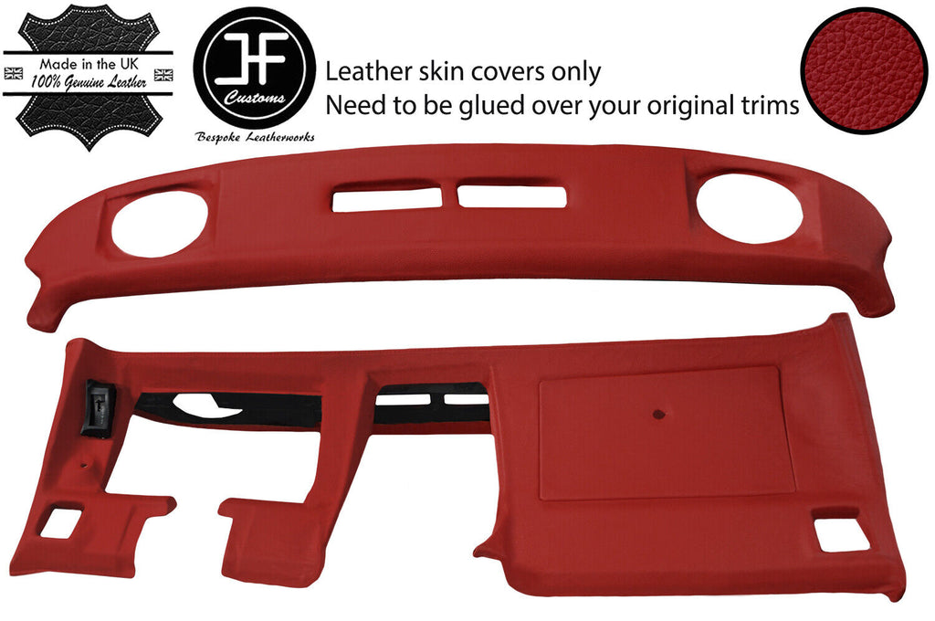 DARK RED TOP GRAIN LEATHER DASH DASHBOARD COVER FOR CORVETTE C3 1977-1982 JF1