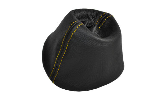 YELLOW  STITCH FITS TRIUMPH HERALD & VITESSE LEATHER GAITER FITS OVER RUBBER