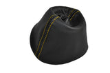 YELLOW  STITCH FITS TRIUMPH HERALD & VITESSE LEATHER GAITER FITS OVER RUBBER
