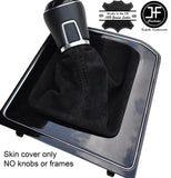 BLACK STITCHING REAL SUEDE MANUAL GEAR GAITER FITS VW TOURAN 5T 2015-2017