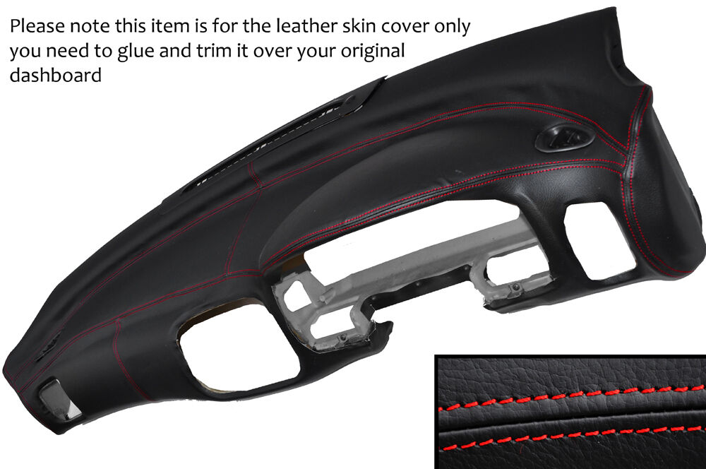 RED STITCH DASH DASHBOARD LEATHER COVER FITS SUBARU IMPREZA WRX STI 92-97