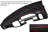 RED STITCH DASH DASHBOARD LEATHER COVER FITS SUBARU IMPREZA WRX STI 92-97