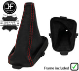 RED  STITCH LEATHER 5 SPEED GEAR GAITER+PLASTIC FRAME FOR SUBARU LEGACY 03-09