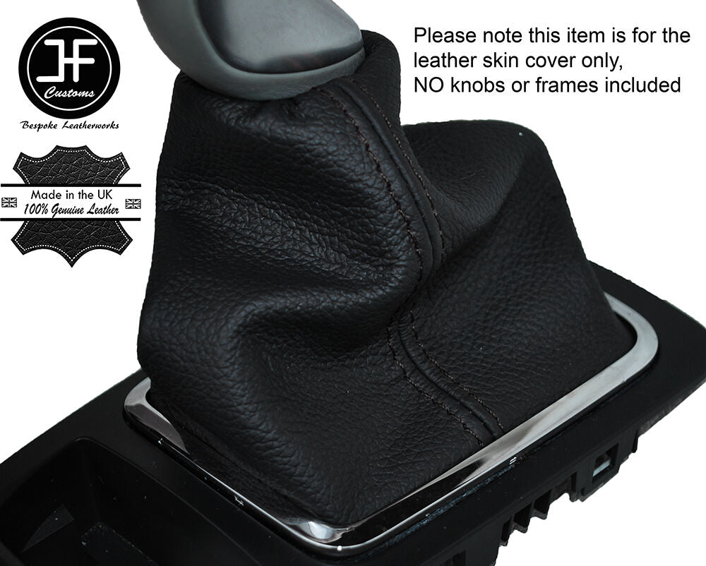BLACK STITCHING AUTO AUTOMATIC LEATHER GEAR GAITER FITS CITROEN C5 MK3 2008-2014