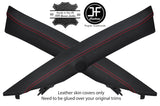 RED STITCH 2X A POST PILLAR REAL LEATHER COVERS FITS FORD MUSTANG 2015-2018