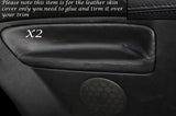 BLACK STITCH 2X REAR DOOR CARD SKIN COVERS FITS VW GOLF MK4 IV JETTA 98-05 3DR