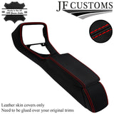 RED STITCH LEATHER CENTRE CONSOLE + ARMREST COVERS FOR JAGUAR XK8 XKR 96-06