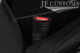 D RED STITCH GREY TARTAN 2X SEAT BELT TALL COVERS FOR VW CADDY MK4 2016-2021