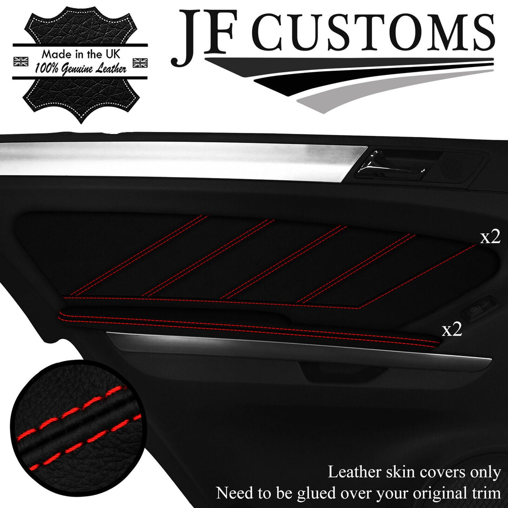RED STITCH 2X REAR DOOR TRIM ARMREST COVERS FOR MERCEDES W164 05-11 JF2