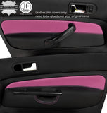 BLACK & PINK 2X FRONT DOOR CARD LEATHER COVERS FOR VW GOLF MK4 98-05 5  DOOR