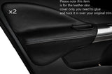 GREY STITCH 2X FRONT DOOR CARD TRIM LEATHER SKIN COVERS FITS NISSAN JUKE 10-15