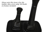 WHITE STITCH 2X GEAR STICK LEATHER SKIN COVERS FITS LAND ROVER DEFENDER 07-14
