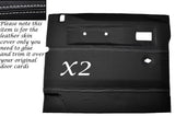 WHITE STITCH 2X FRONT DOOR CARDS LEATHER COVERS FITS LAND ROVER DEFENDER 90 110