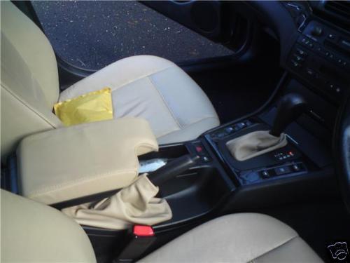 FITS BMW E46 AUTOMATIC GAITERS SET BEIGE LEATHER CUSTOM NEW MADE IN UK