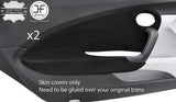 BLACK STITCH 2X FRONT DOOR CARD TRIM SUEDE COVERS FITS HONDA CR-Z CR Z 10-16