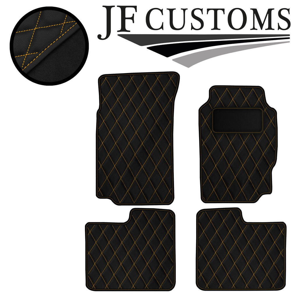 YELLOW DIAMOND STITCH VINYL 4X TAILORED FLOOR CARPETS FOR PEUGEOT 406  95-04 JF1