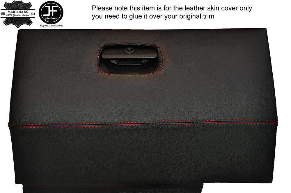RED STITCHING GLOVE BOX LEATHER COVER FITS BMW 6 SERIES E24 CUSTOM NEW